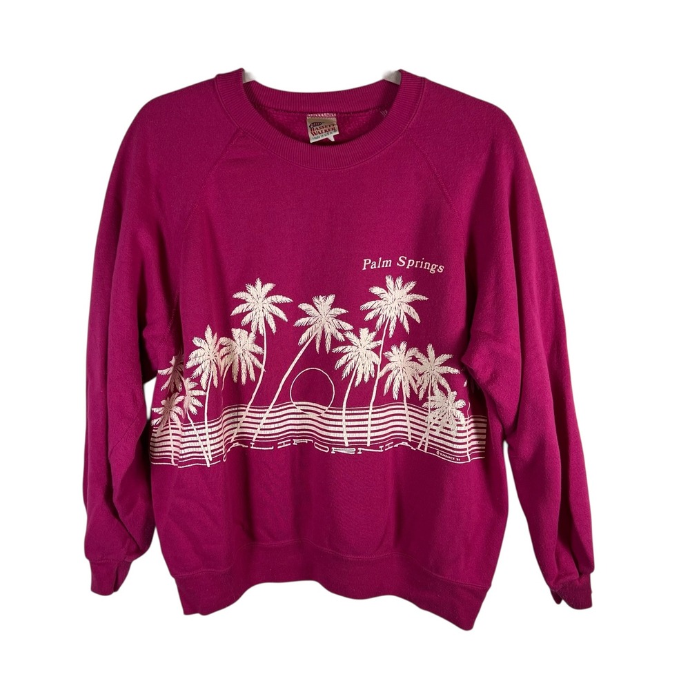 Vintage Bassett Walker Palm Springs Sweatshirt Pink 1984 Sundance XL Made in USA